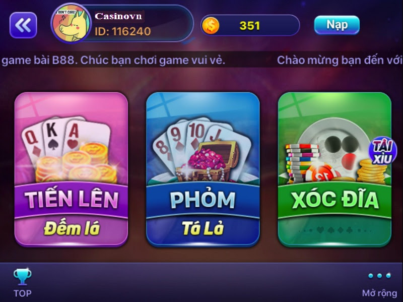 Game bài đổi thưởng tại cổng game B88